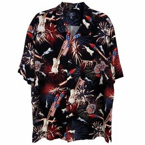 Patriotic Cat Fireworks George XL Shirt - E Furibus Unum Party Top